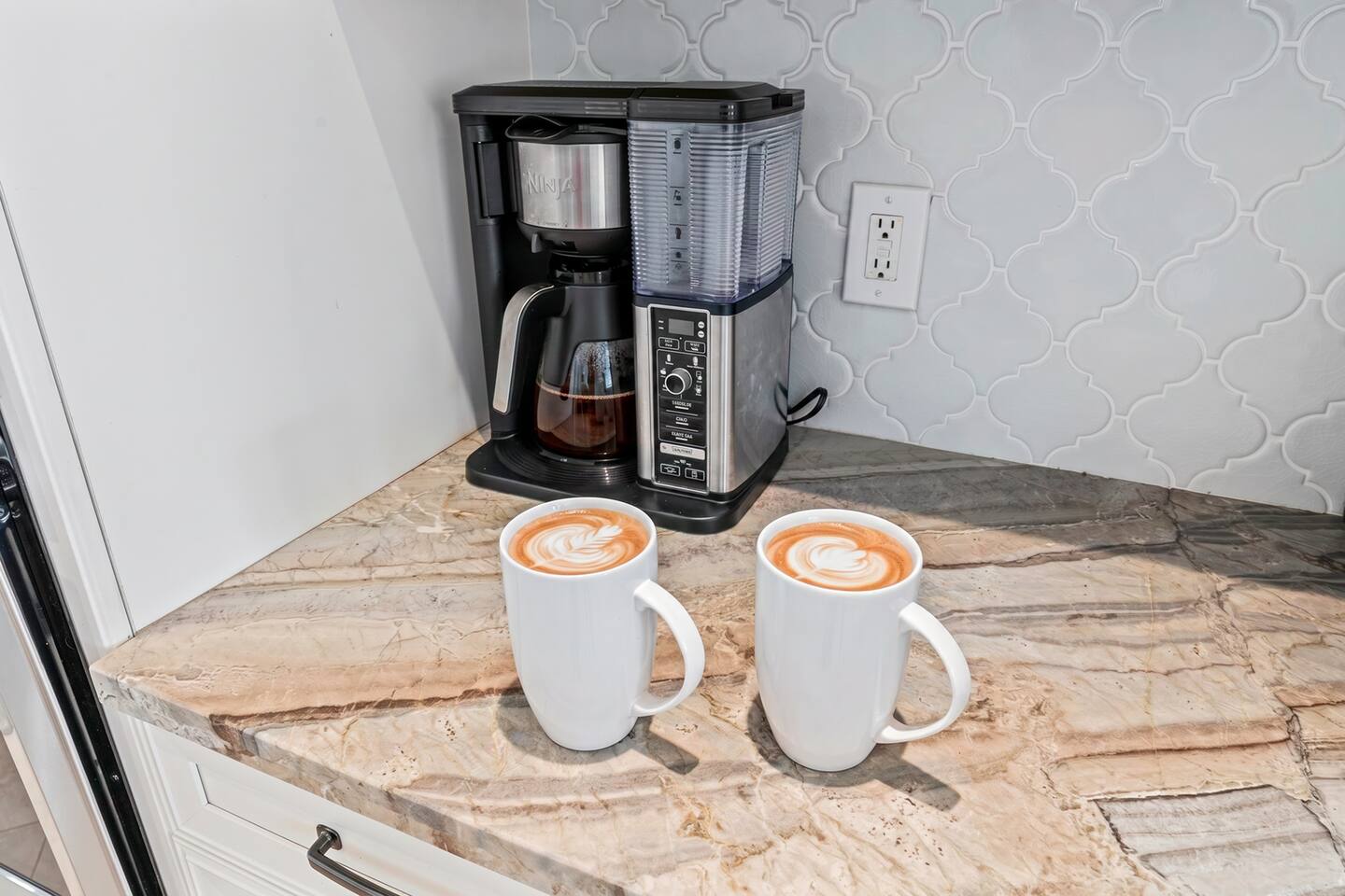 A dedicated coffee station makes every morning feel a little more special.