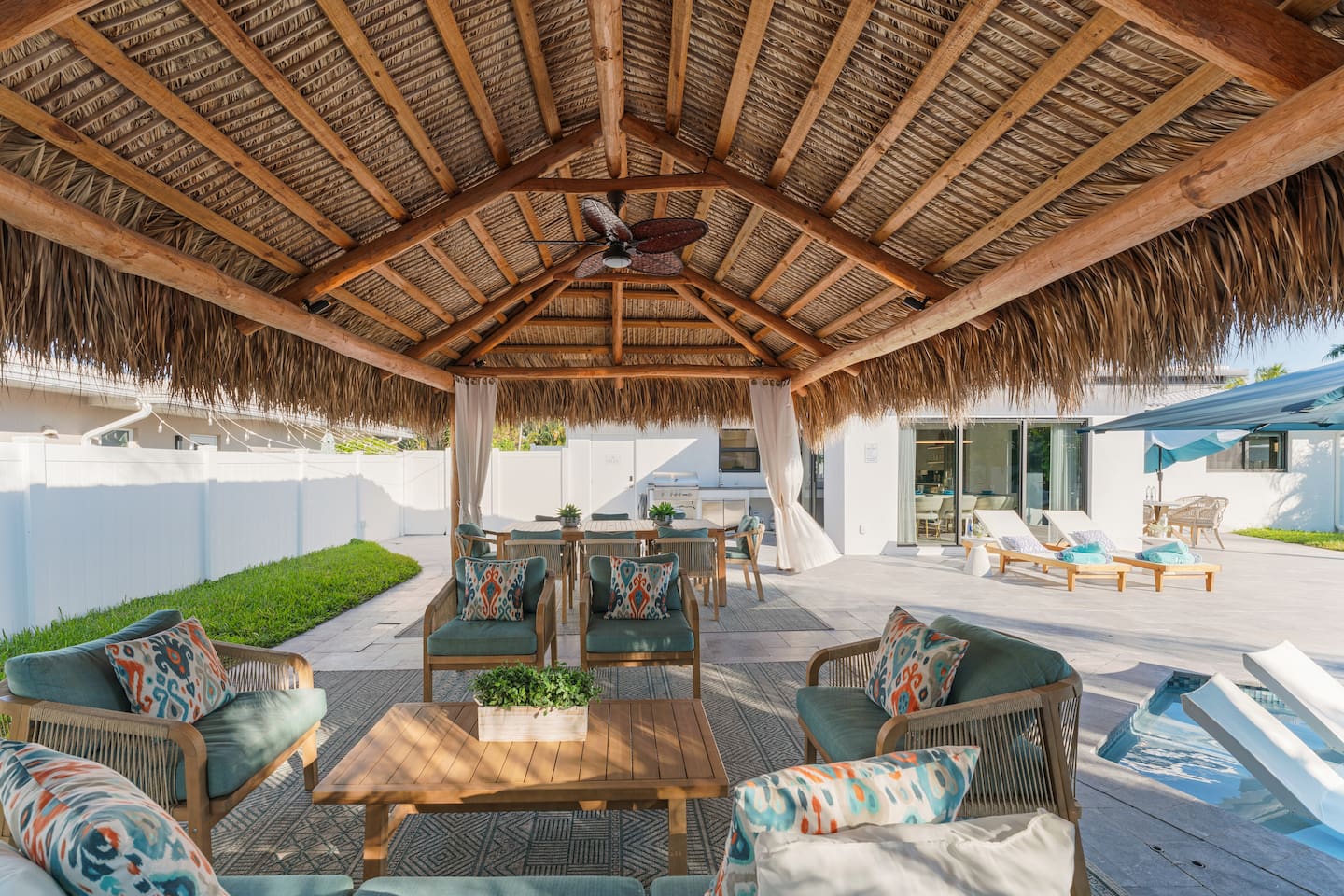 Shaded Poolside Dining Space