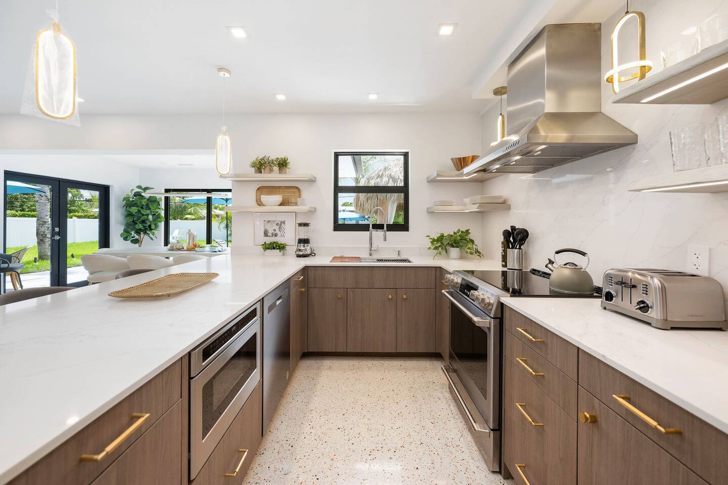 A fantastic fully-equipped kitchen in the home with all high-end appliances like a Keurig coffee maker