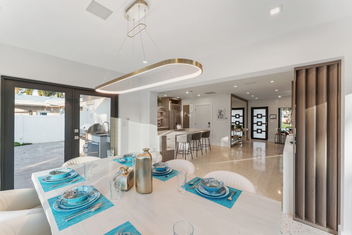 Share delicious meals and great conversation in the open dining area, thoughtfully designed for comfort and connection.