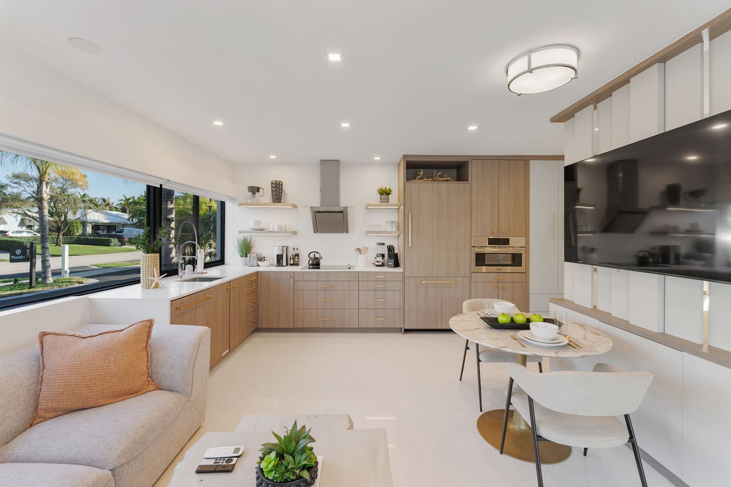 Enjoy the spacious open layout where the comfortable living area and modern kitchen come together, making it easy to entertain and stay connected.