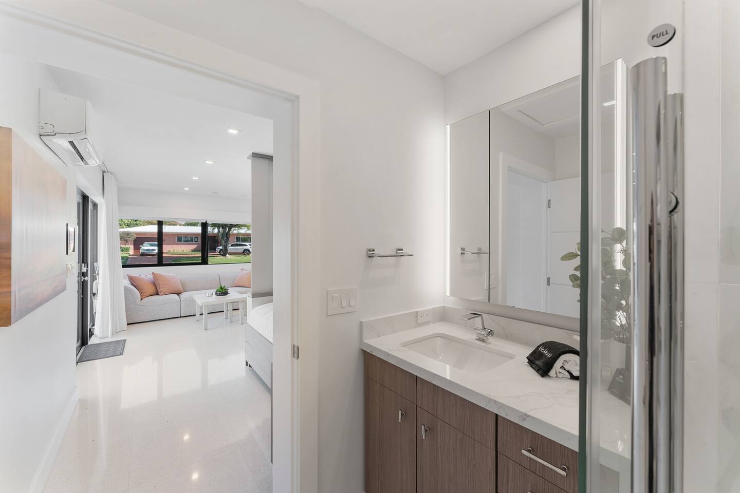 Relax and recharge with the convenience of a private ensuite bathroom just steps from the bed and living space.