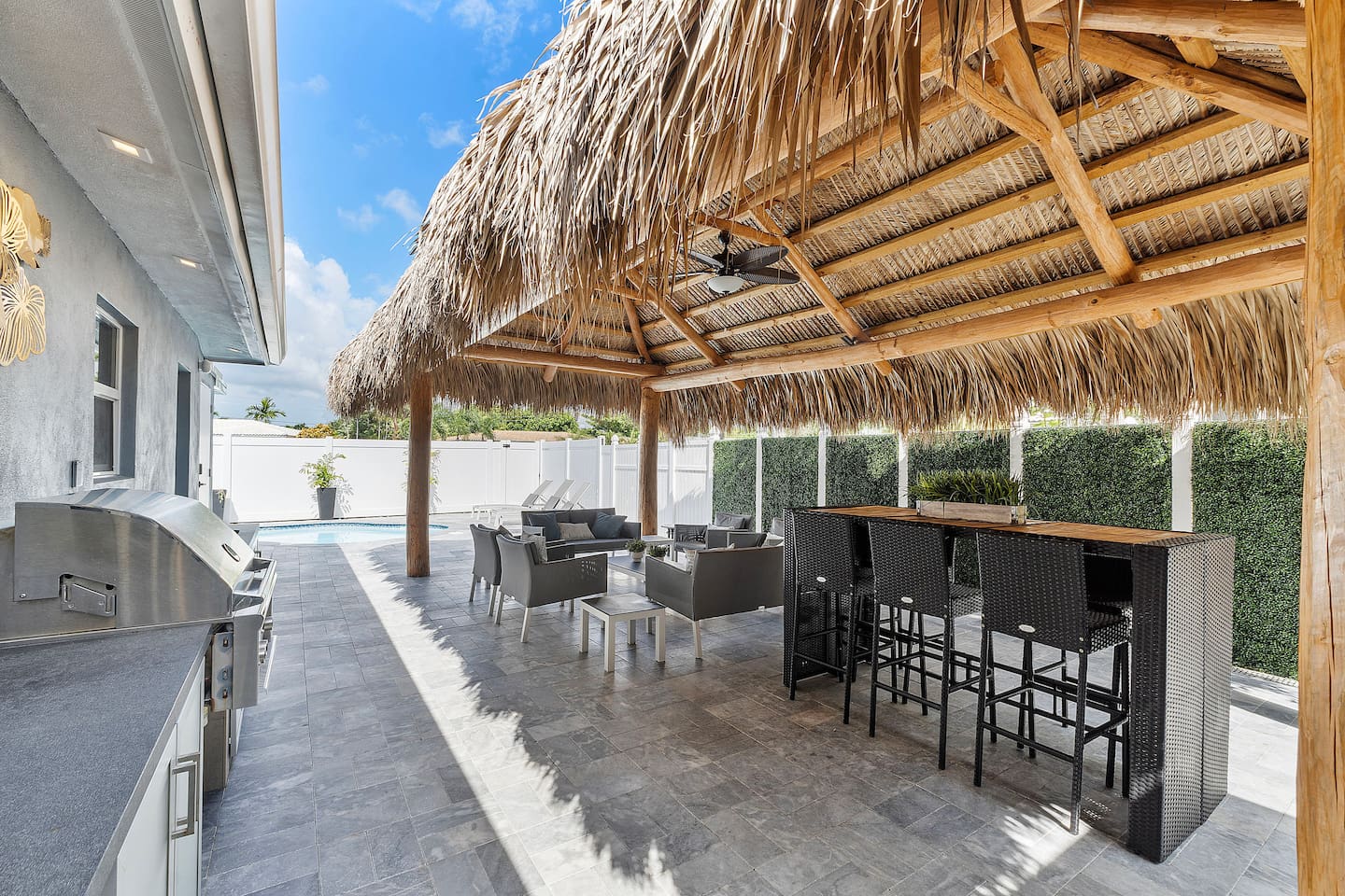 Whether you're grilling dinner or enjoying the fresh air, the patio offers comfortable seating and a BBQ grill for every occasion.