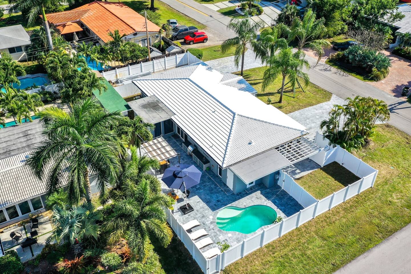 A great aerial view of the home