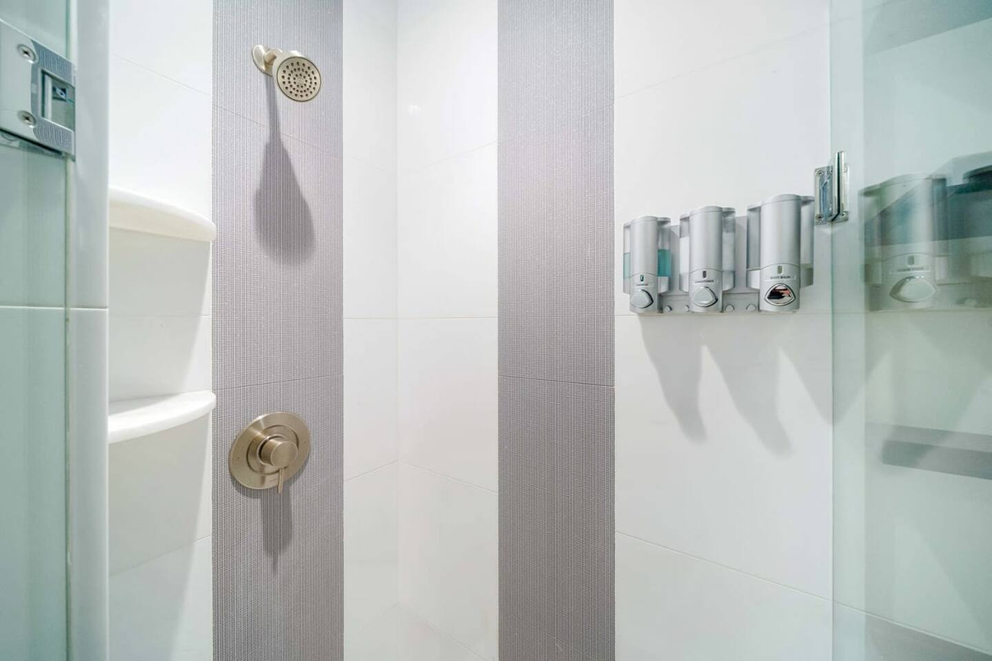 Stand-in shower and lots of light