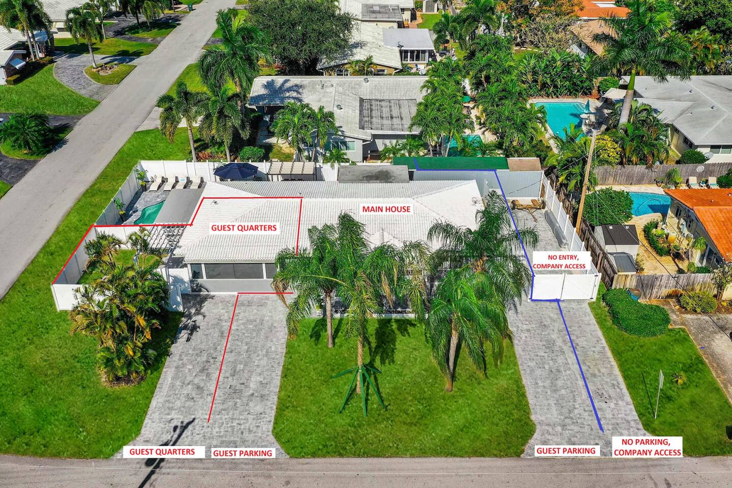 This is how the property is set up & parking