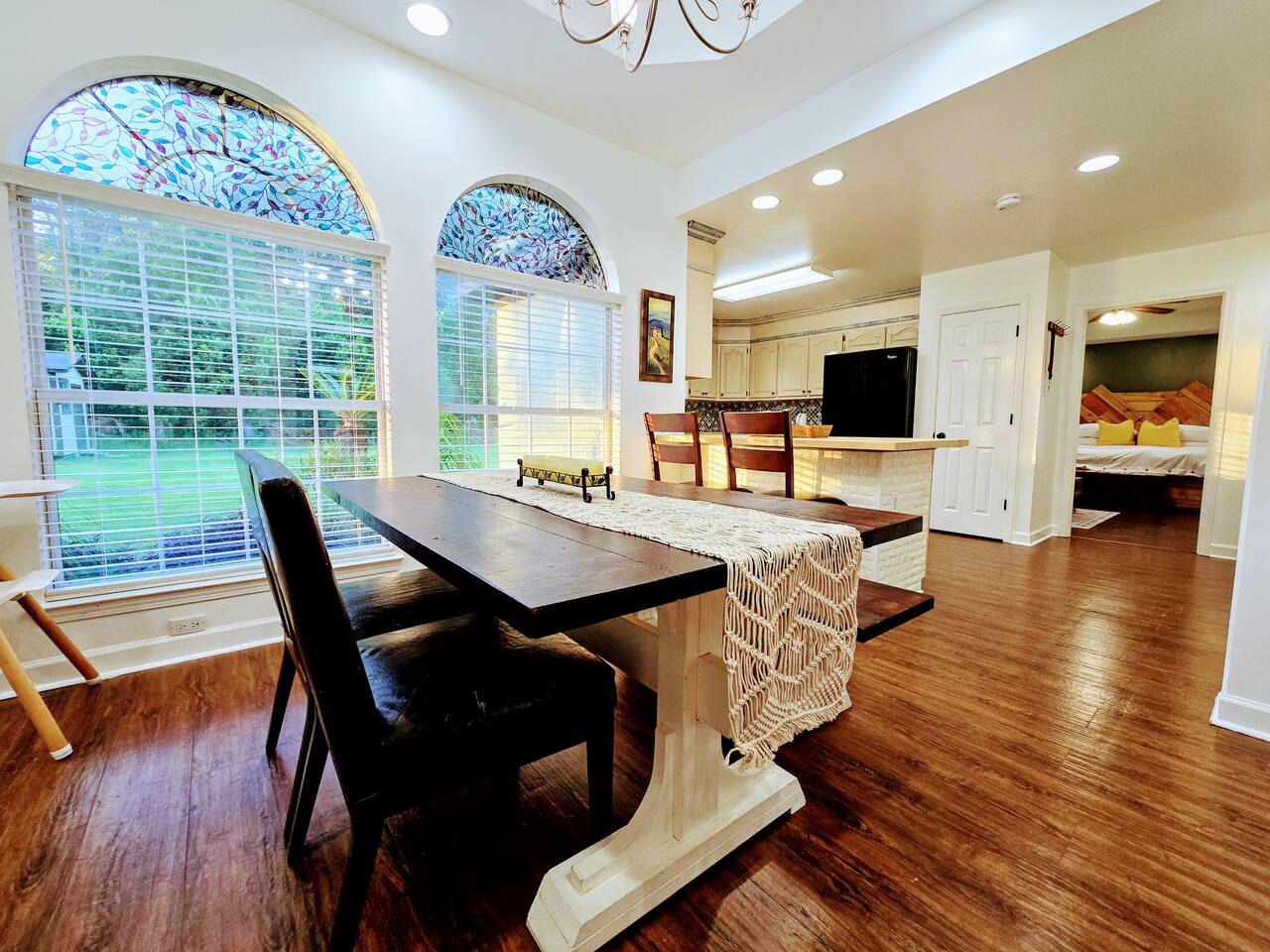 Welcome the morning with your favorite cup of joe or gather with family in this warm dining area full of natural light.