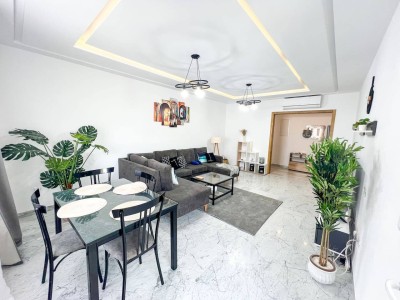 Open living and dining area