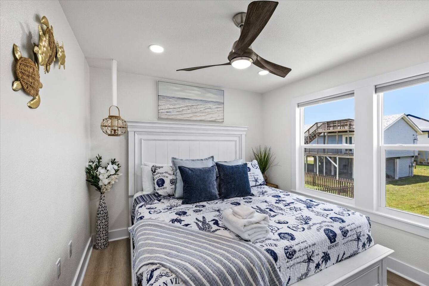Coastal bedroom with beach view