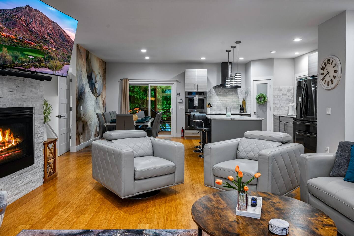 Open living, kitchen and dining for easy gathering