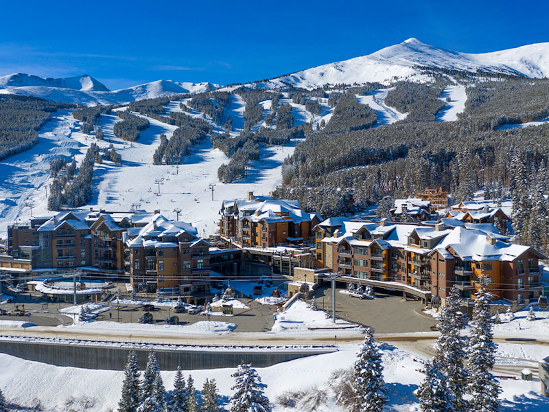 Ski-in/ski-out resort village with breathtaking mountain views