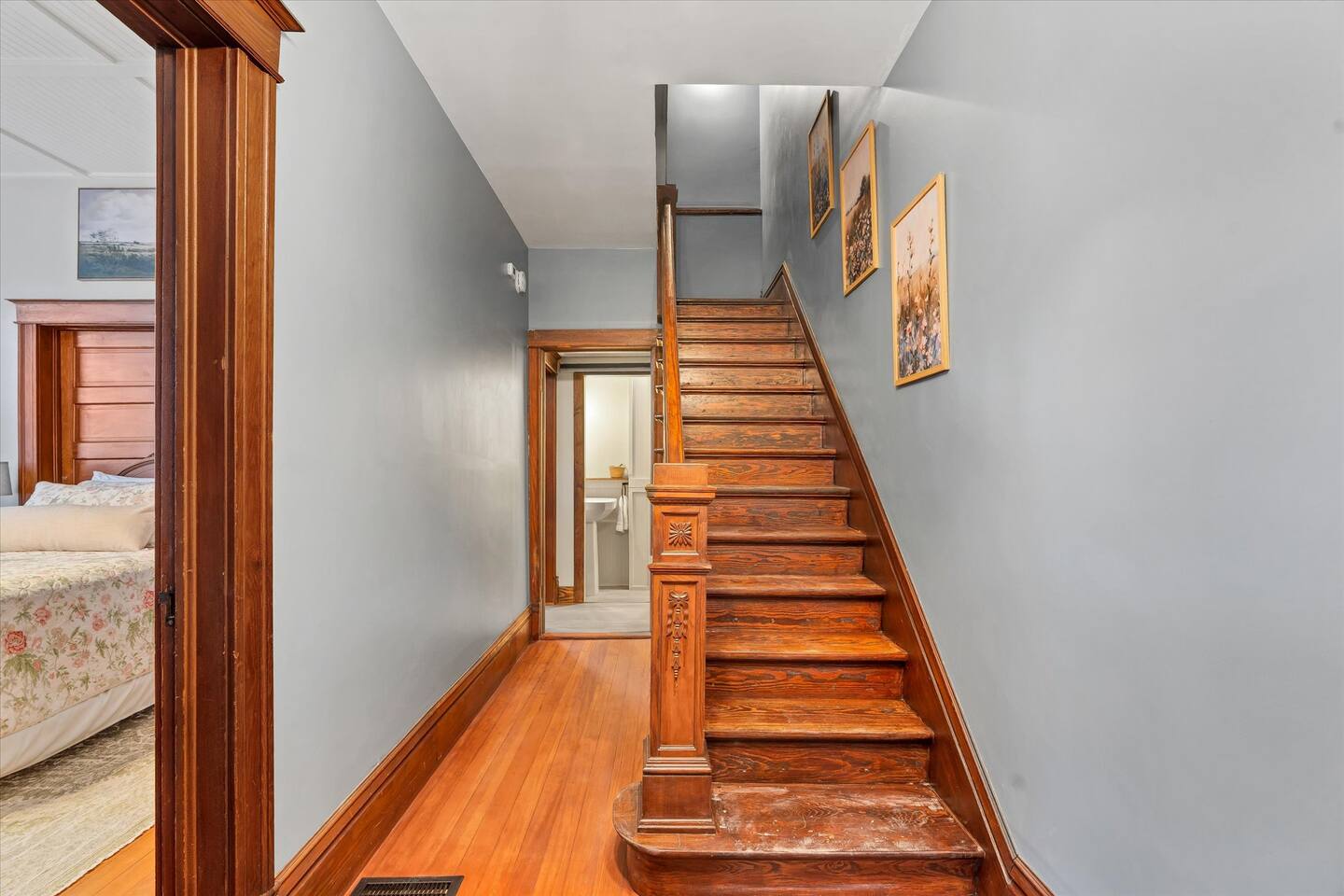 Hallway to living room and 2nd bedroom. No upstairs access. Under renovation 2028