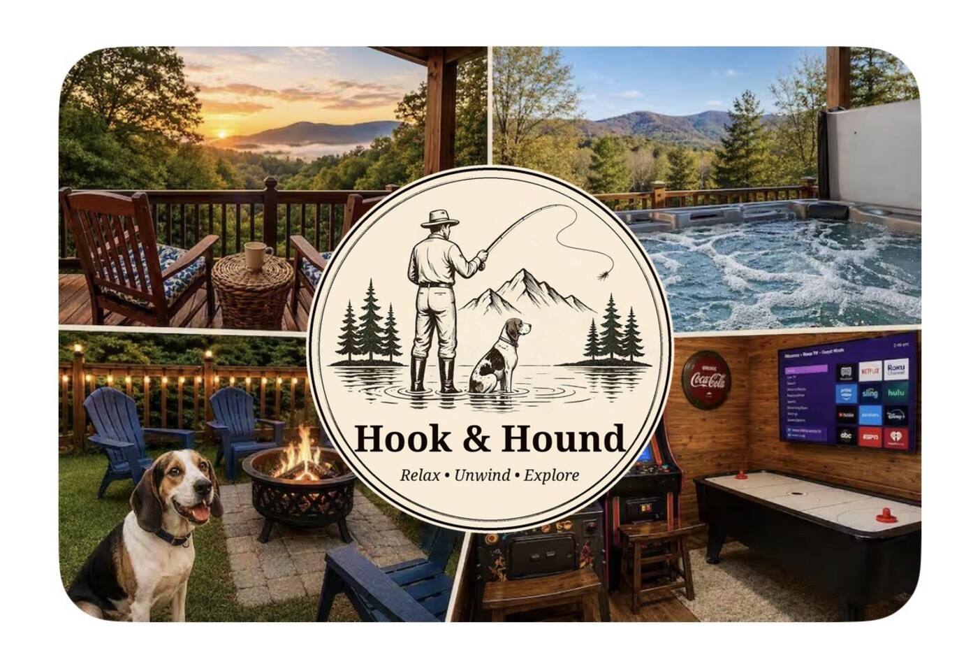 Dog friendly, Year Round Mountain Views, Game Room, Hot Tub