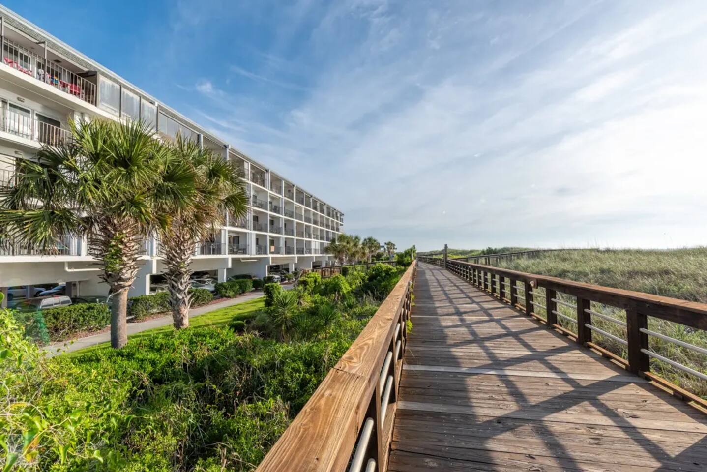 View of our building from the Boardwalk right out front.
