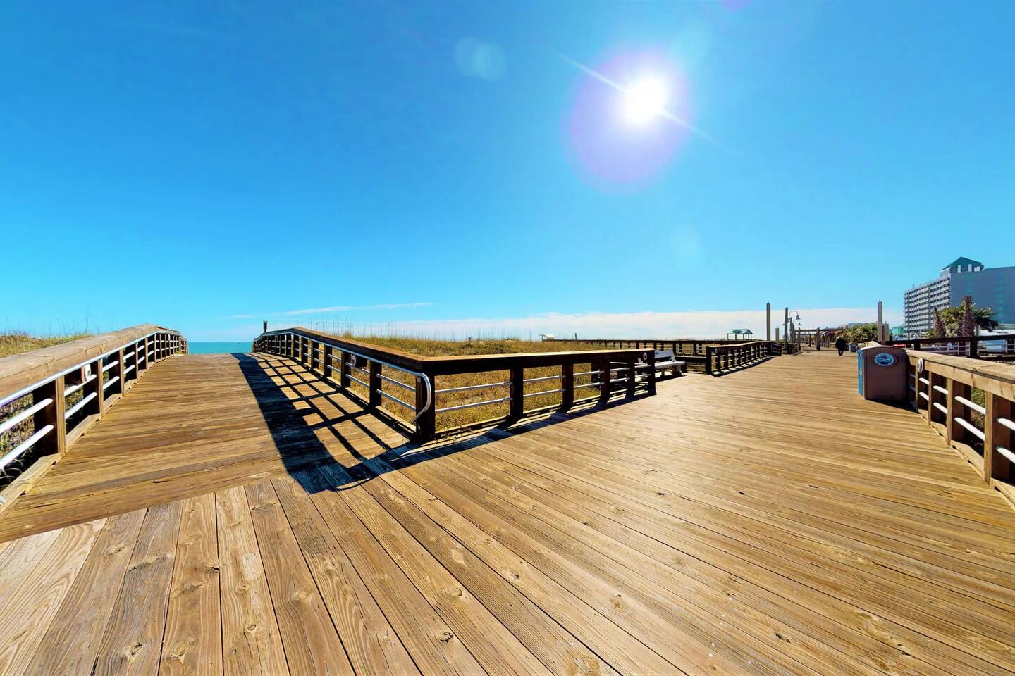 Boardwalk directly outside of our building
