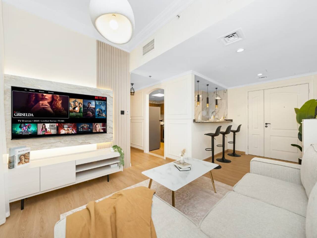 Spacious 3BR Marina Retreat | Pool, Gym & Sea View