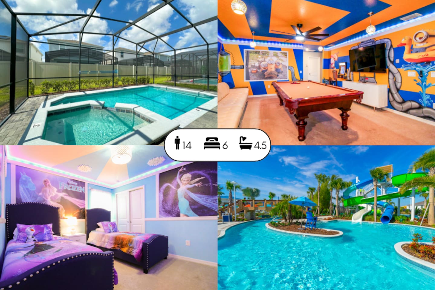Amazing Thematic Private Pool/Spa/Game Room 234121