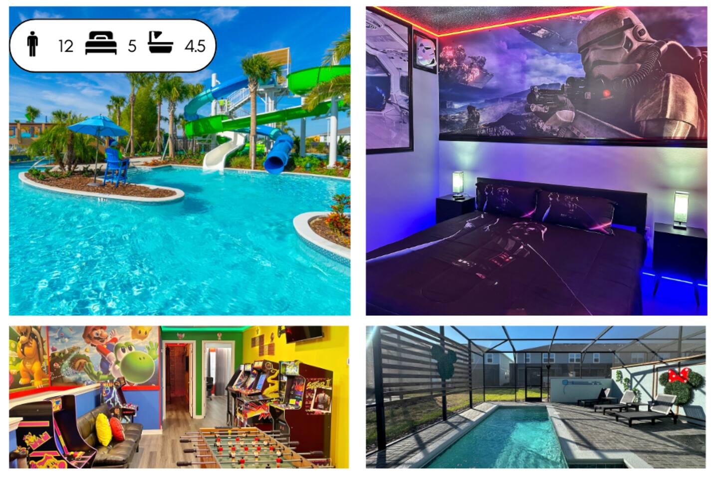 Thematic House! Pvt Pool & Game Room/Resort 240061