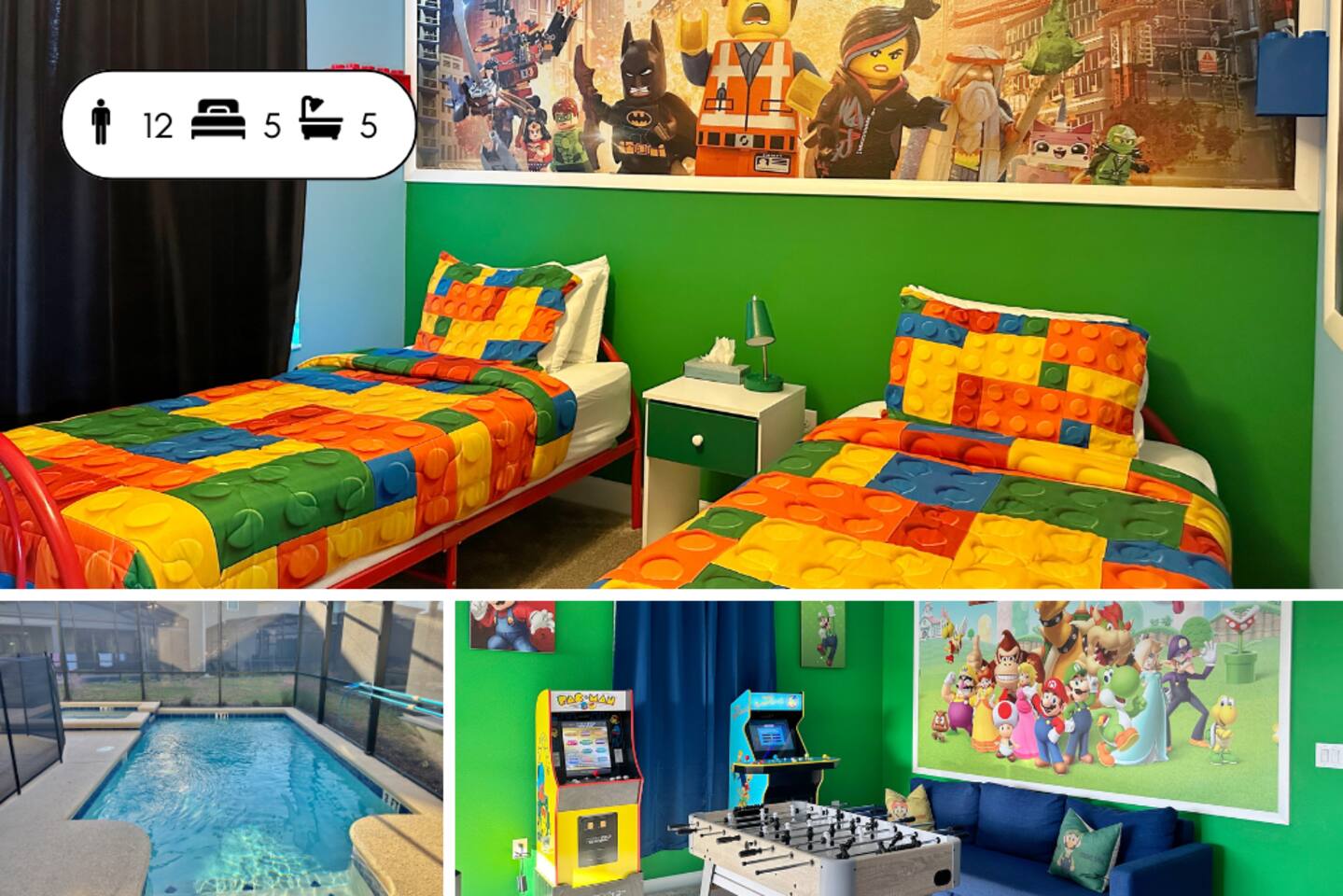 Epic Themed Home Private Pool/Spa/Game Room 242661
