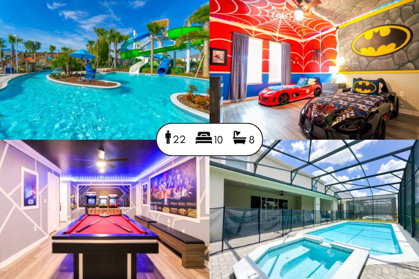 Amazing Themed Home Pvt Pool/ SPA/Game Room 221671