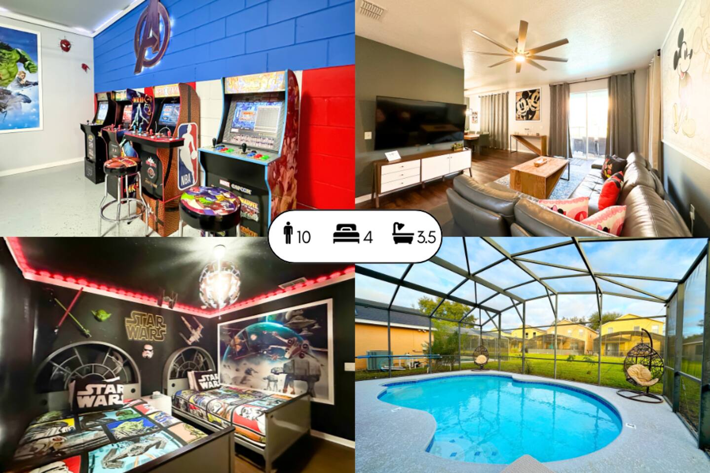 Amazing Thematic Home Private Pool/GameRoom 218391