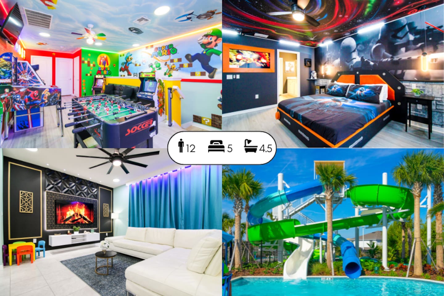 Incredible Themed House w/ Pool & Game Room 242861