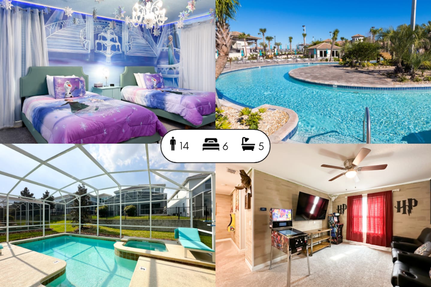 No Airbnb Fees! Thematic /Pool&Spa/GameRoom 215801