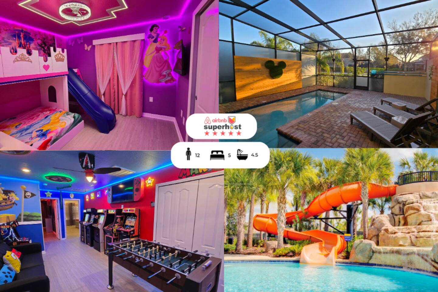 Stunning Themed Home | Game Room | Pvt Pool 245981
