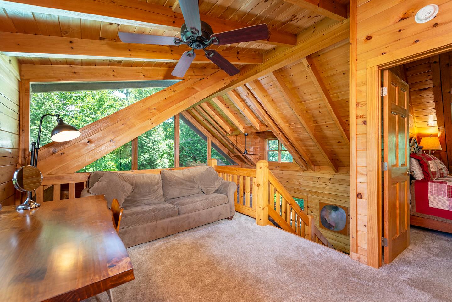 Fold out couch and loveseat for extra sleeping.