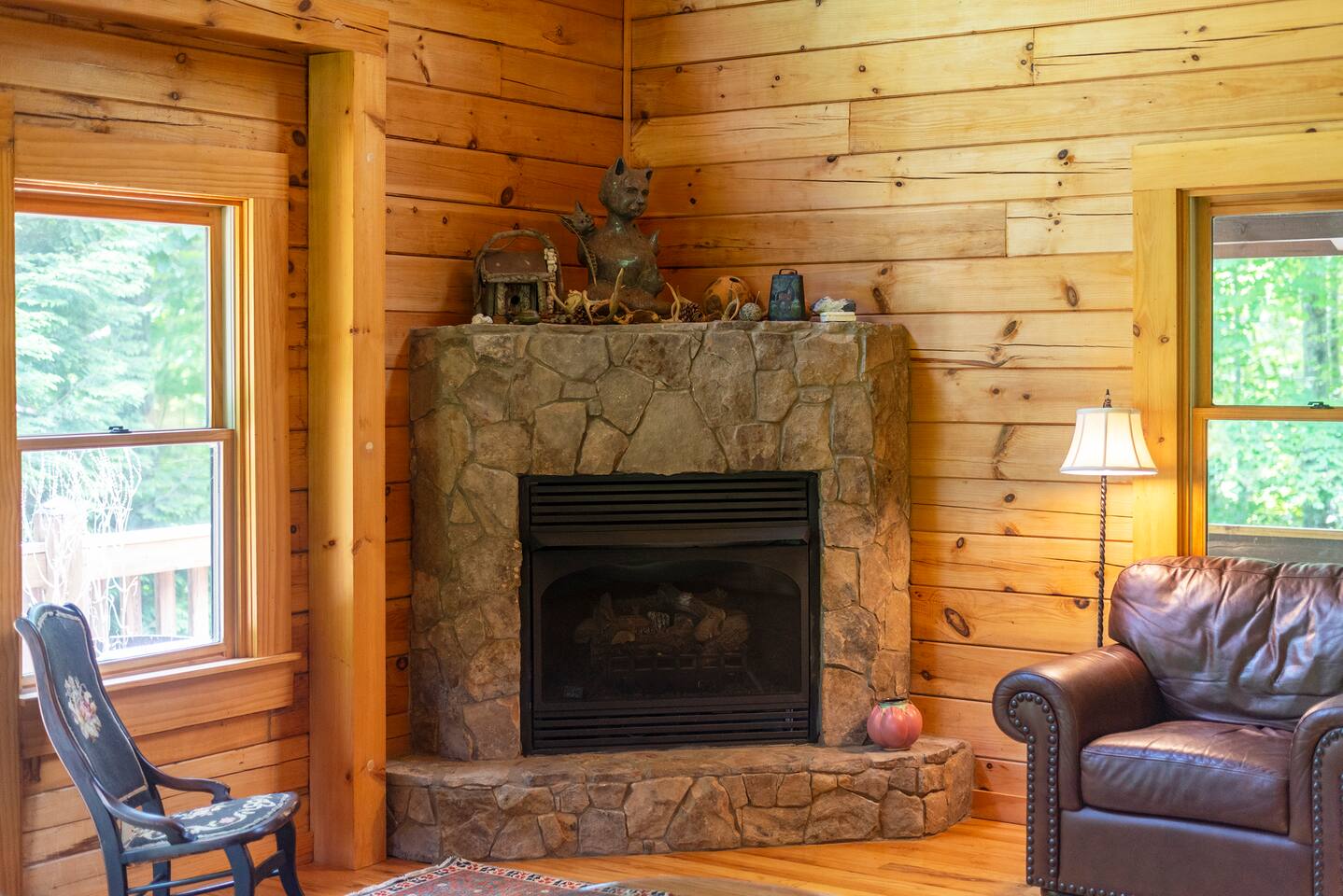 Enjoy the ease of a remote gas fireplace.