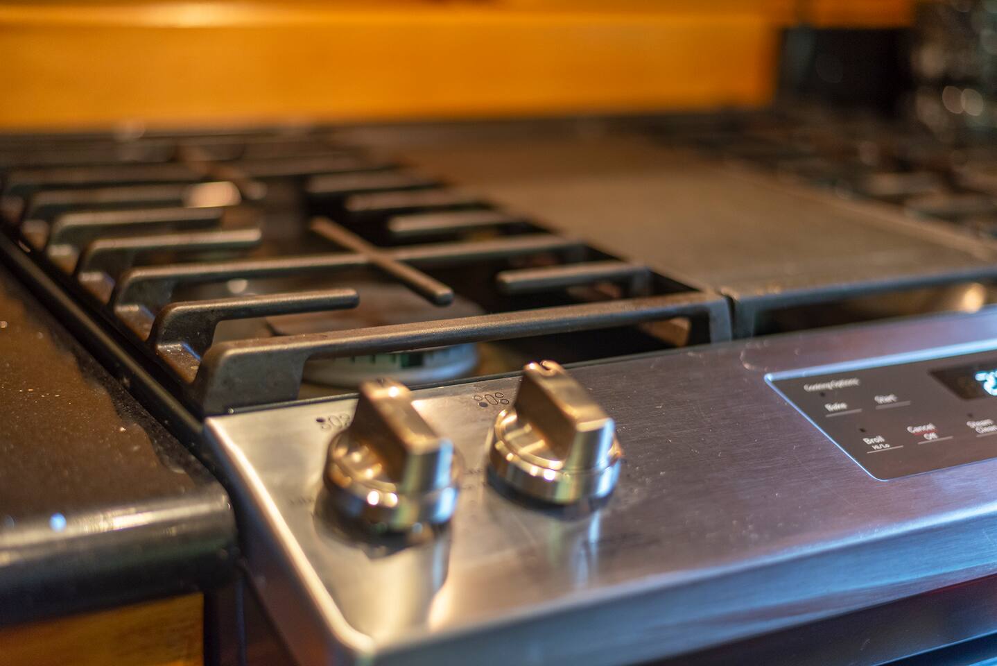 Propane range in this chef's kitchen