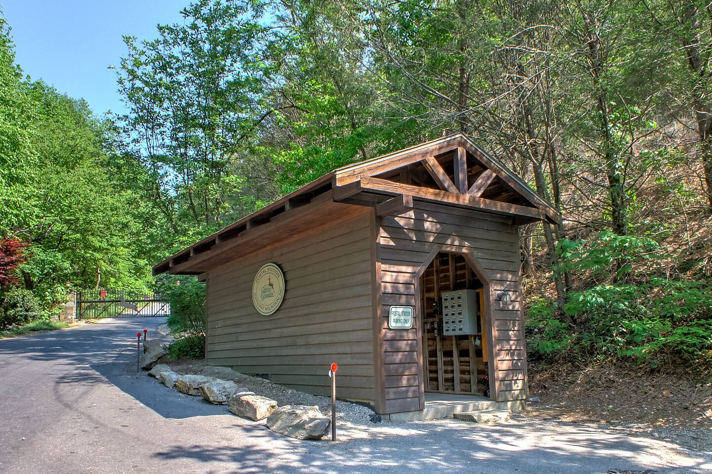 Self-Check-In: Get the key card from this Postal Station, at the Main Gate entrance of this Gated Community.