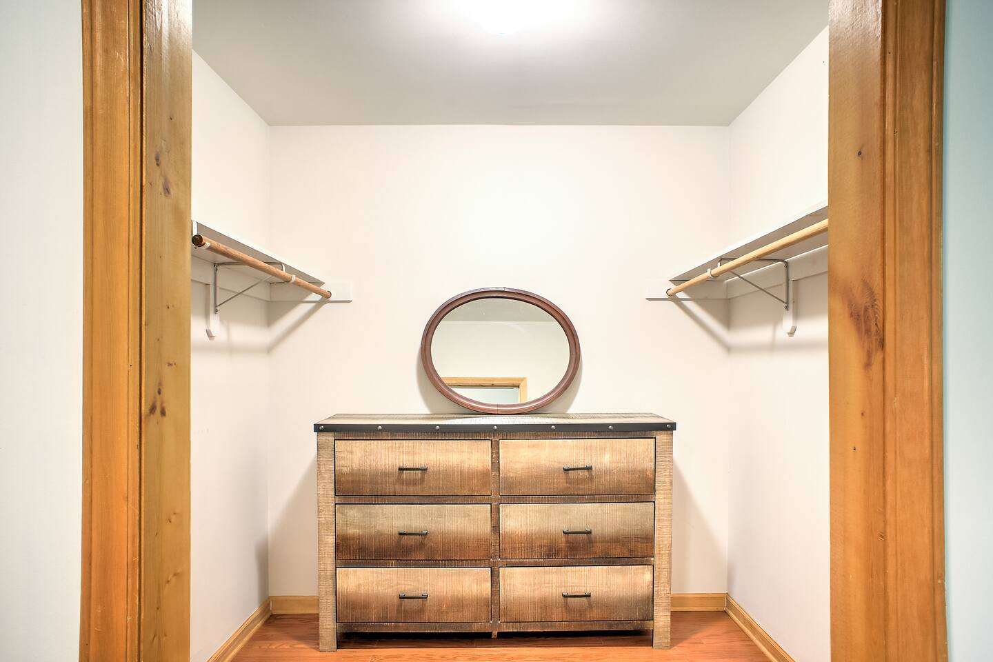 Huge walk-in closet with plenty of drawers who want a lot of space.