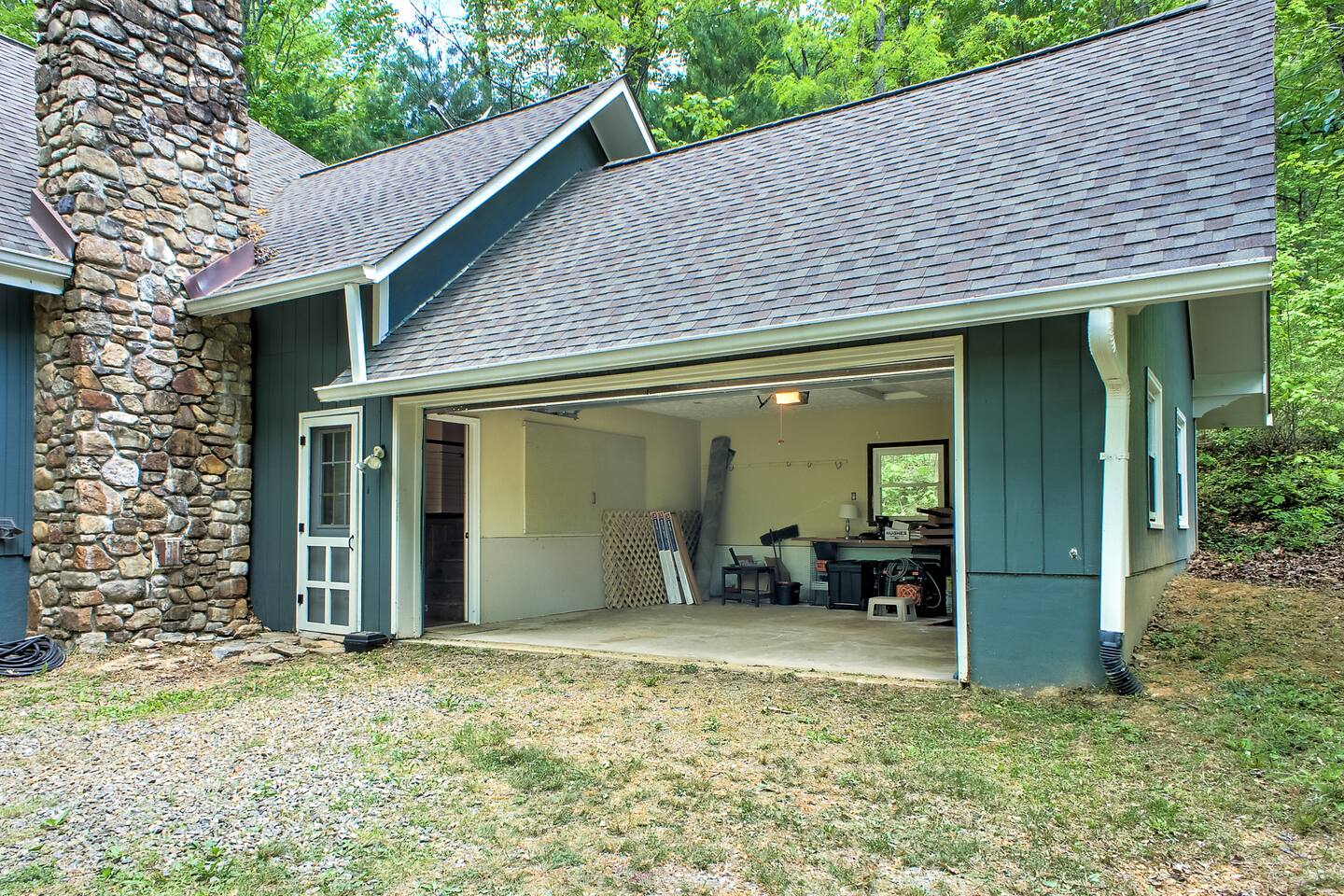 Two car garage in case of inclement weather.