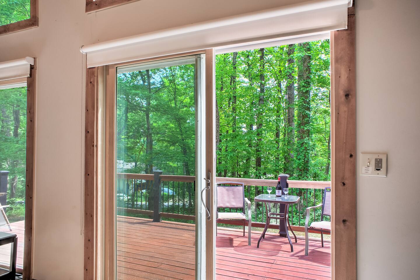Enjoy forest views from nearly every angle.