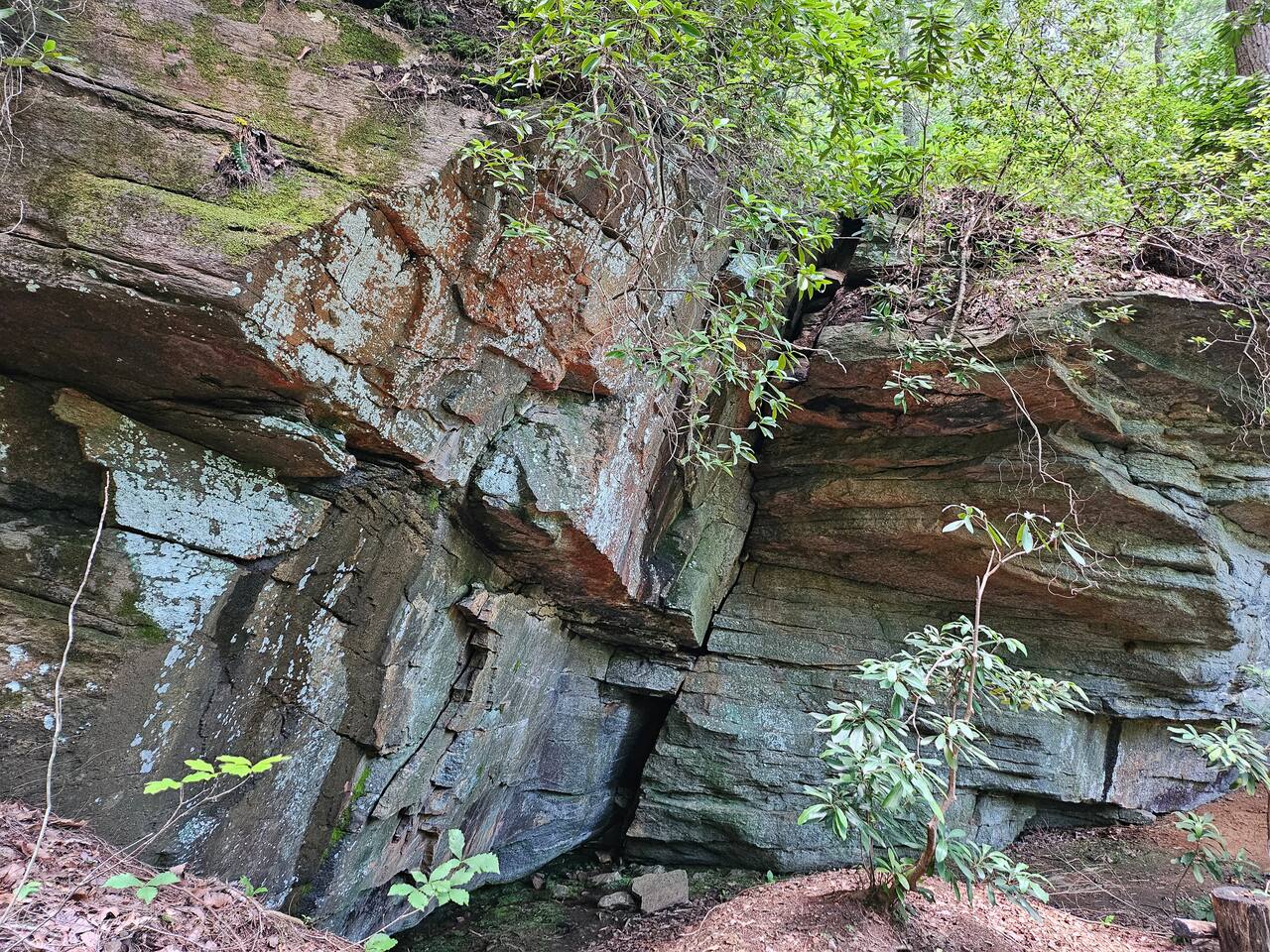 You see this enchanting rock formation just before you reach the private falls