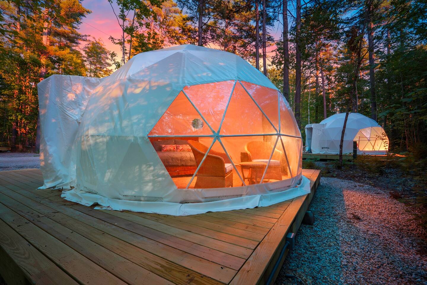Pleasant River Glamping Dome 2 | King bed
