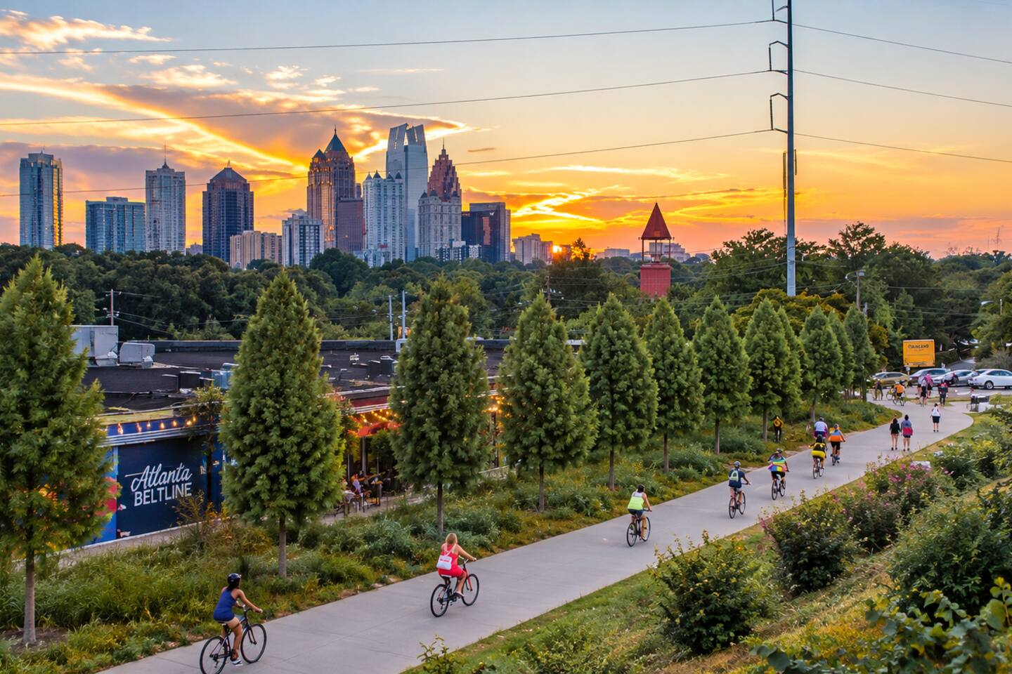 Explore the iconic Atlanta BeltLine! Enjoy biking, walking, and local dining along the Westside Trail—just a 5-minute drive (1.5 miles) away.