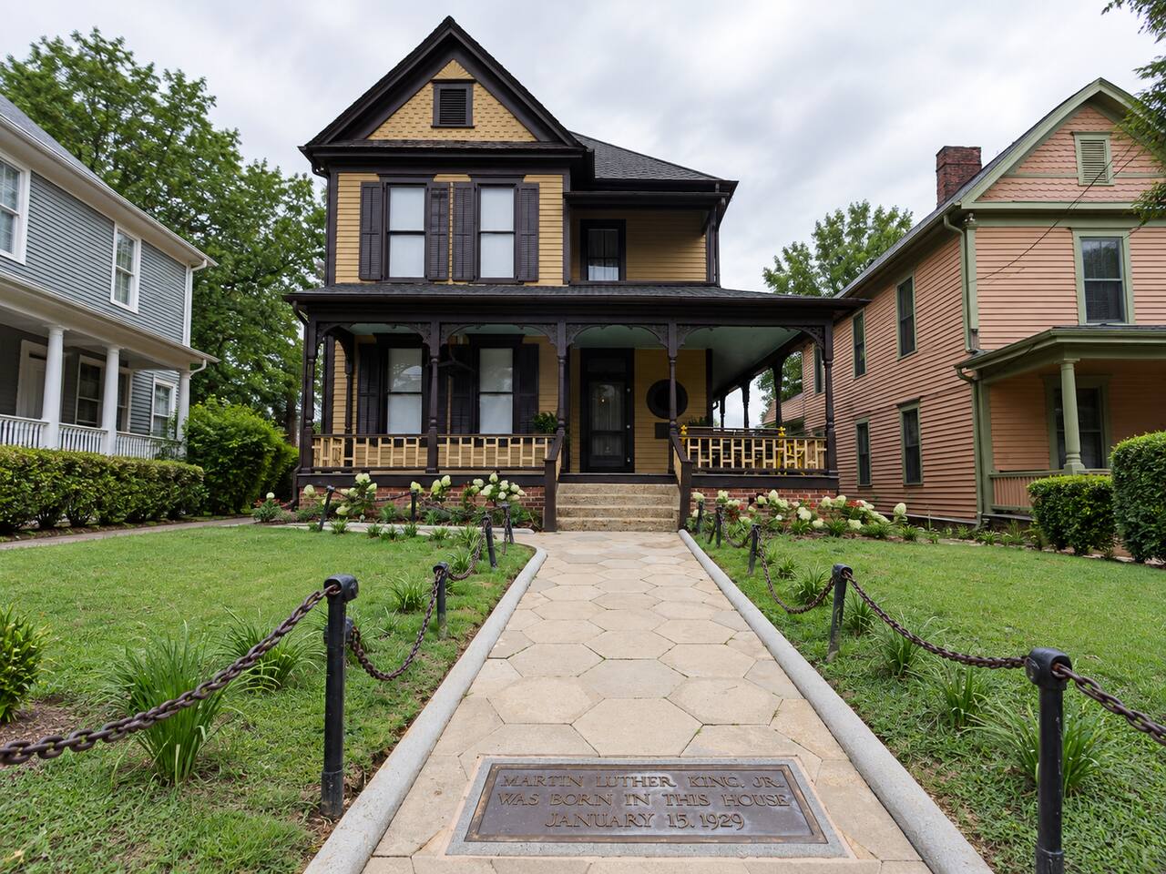 Visit the historic Atlanta home where Dr. Martin Luther King Jr. was born and learn about his early life and legacy in the civil rights movement.