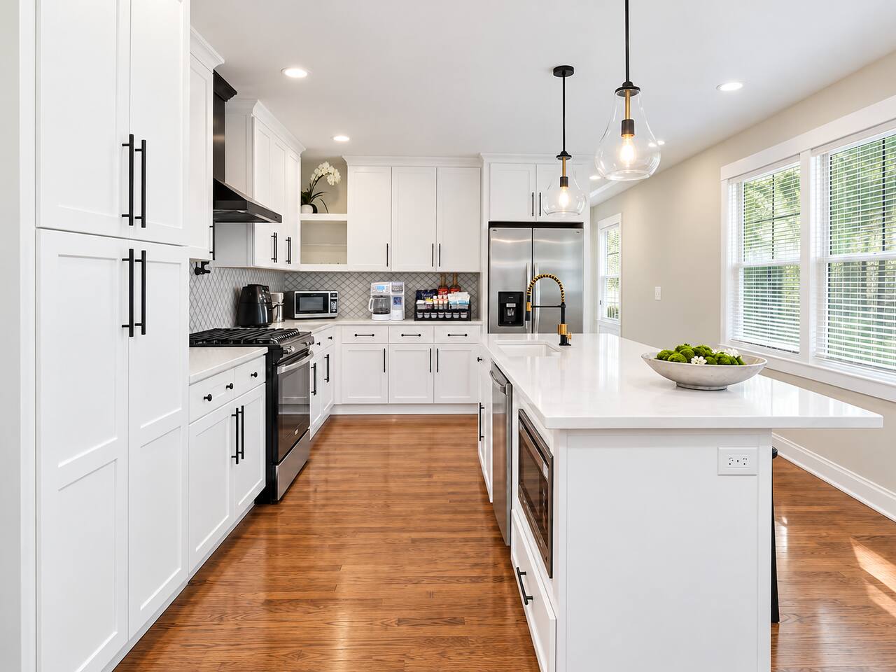 Enjoy a well-appointed kitchen with modern appliances, ample storage, and plenty of counter space.