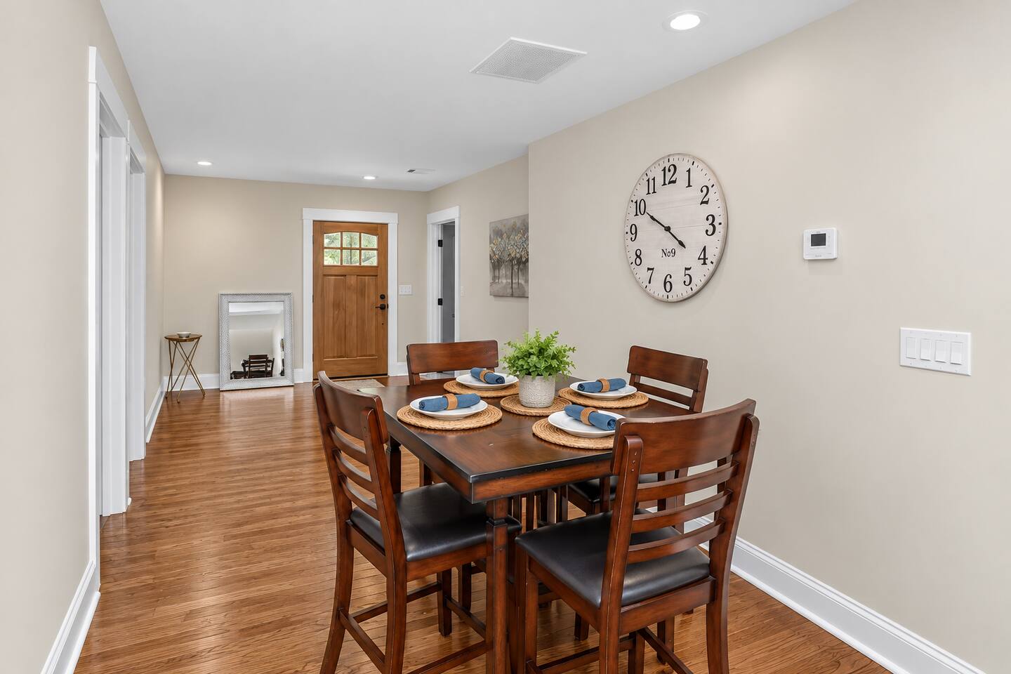 Gather around the dining table for breakfast, dinner, or conversation with family and friends.