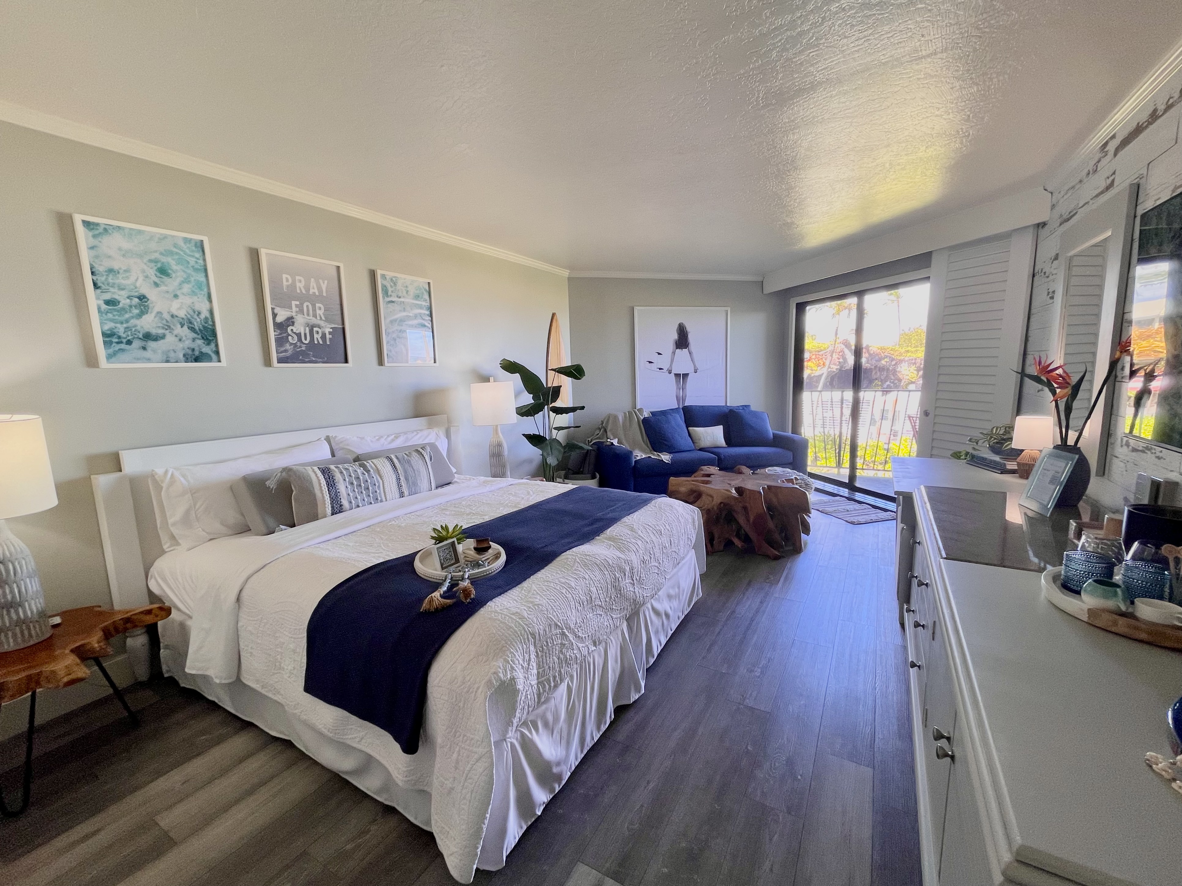 Proudly managed by CaliKauai Homes - The Nalu Suite enjoys full Outrigger resort access with customized boutique coastal-chic interiors