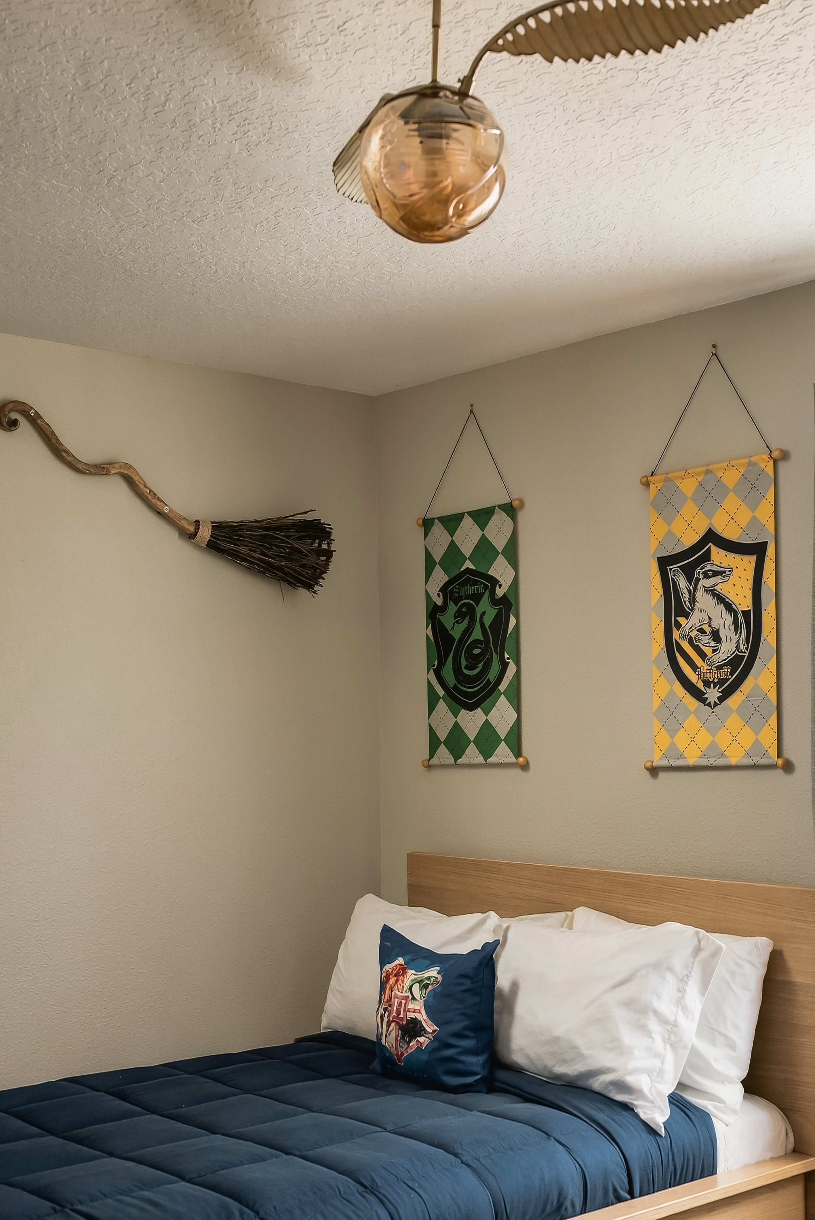 Cozy themed bedroom with charming decor and a comfy, inviting bed