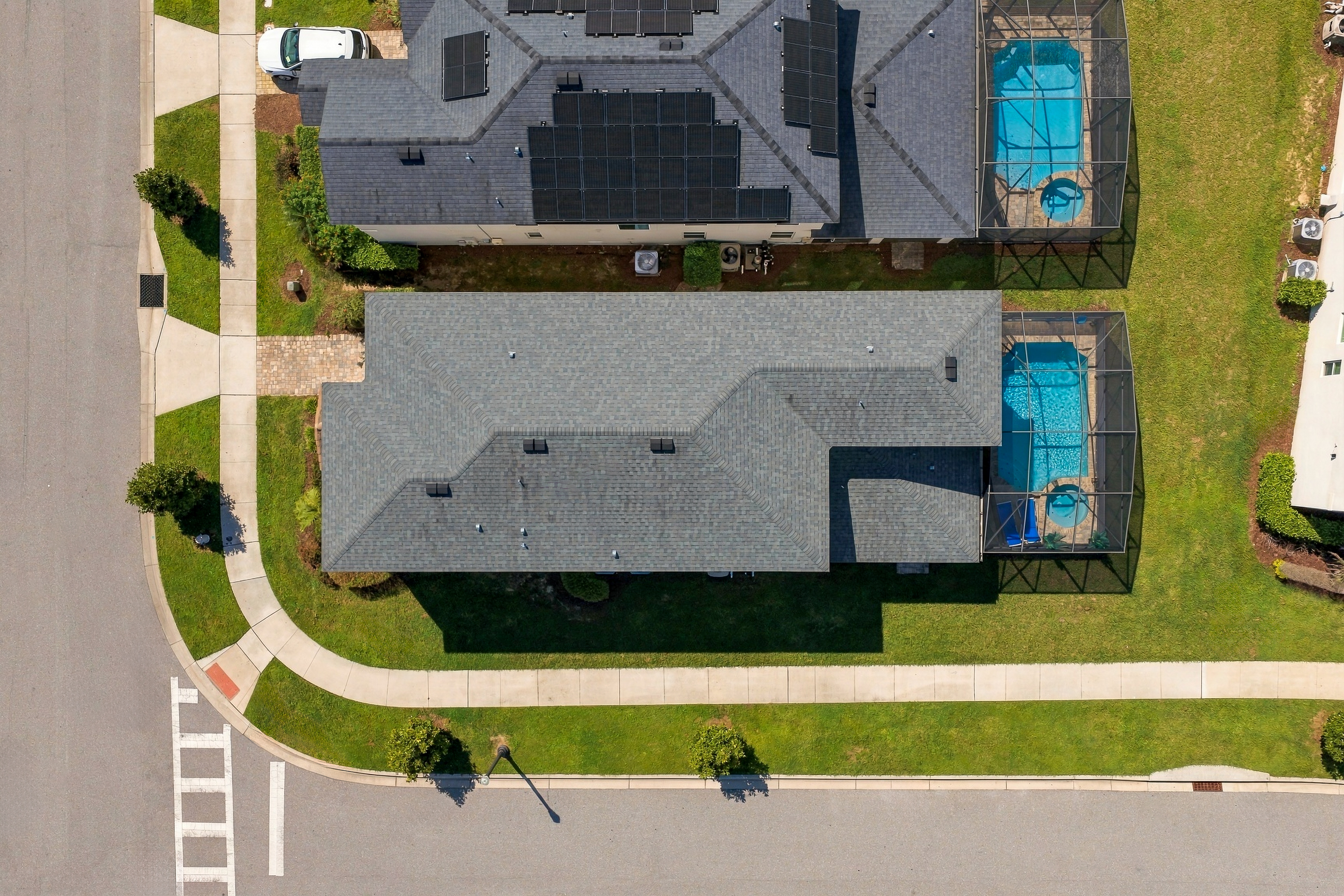 Corner-lot home with a screened private pool in a tidy neighborhood