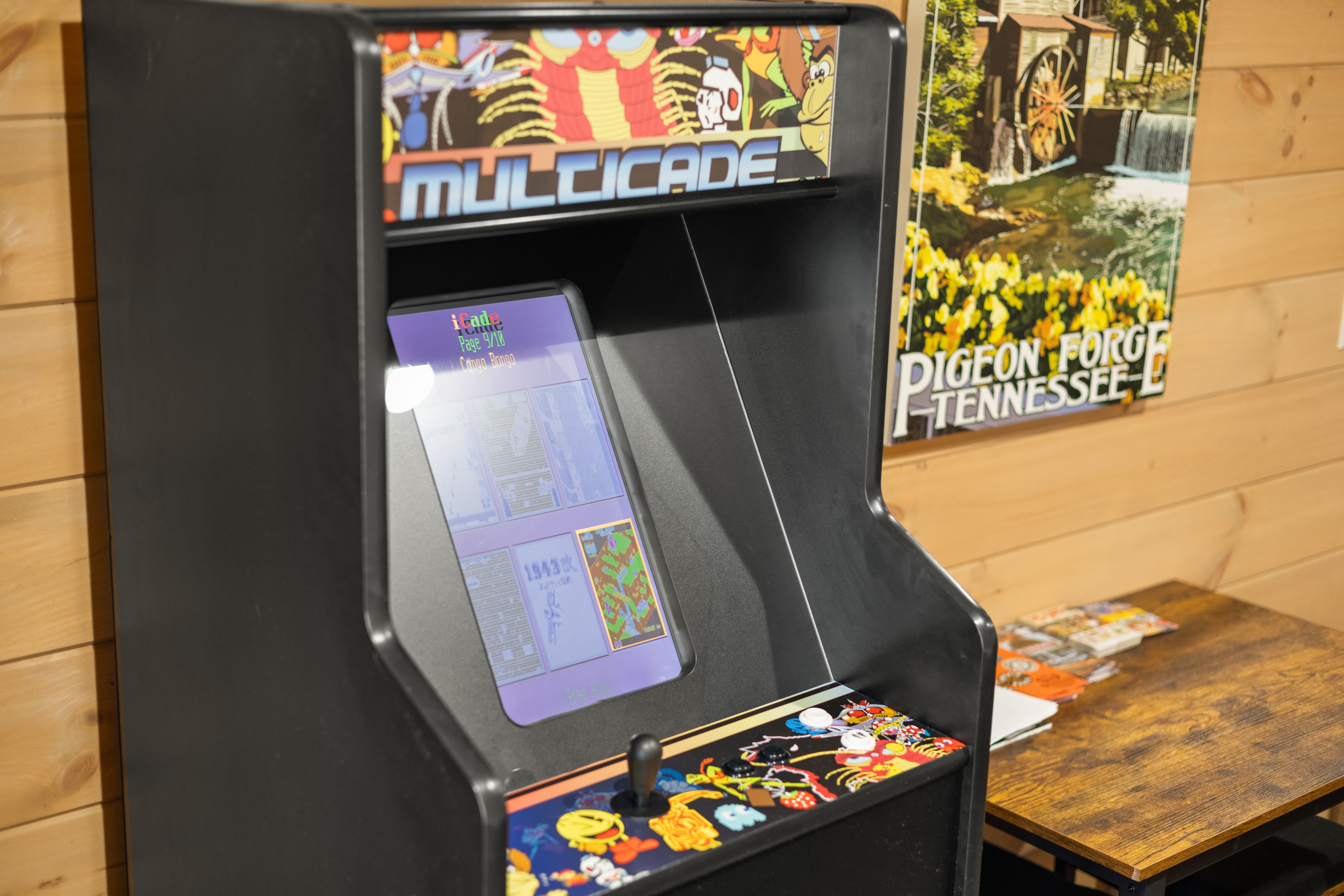 Retro multicade arcade adds a fun, nostalgic touch to your stay