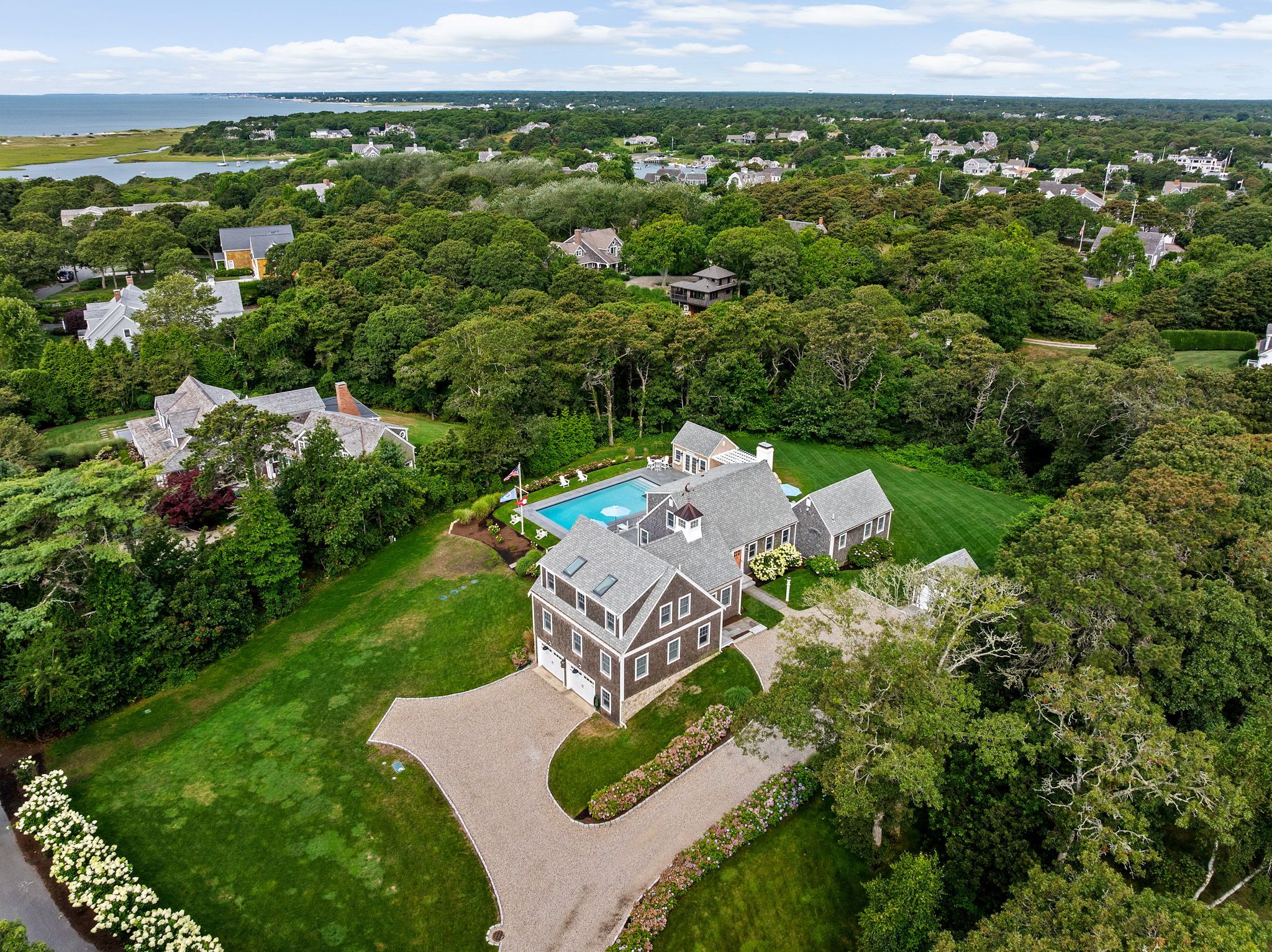 Quiet Chatham setting with privacy and outdoor space.
