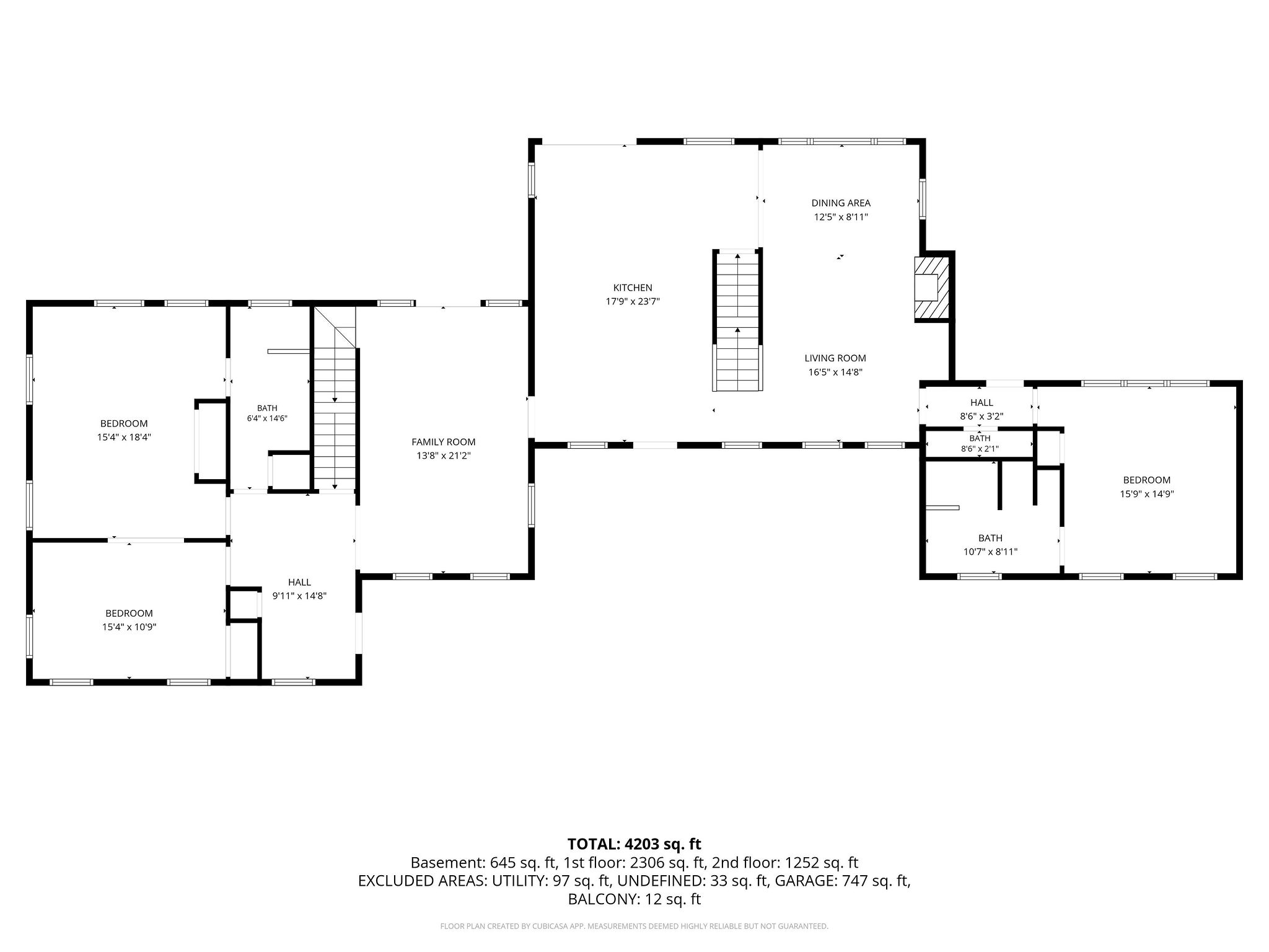 Spacious 4,203 sq. ft. layout with multiple living areas and bedrooms