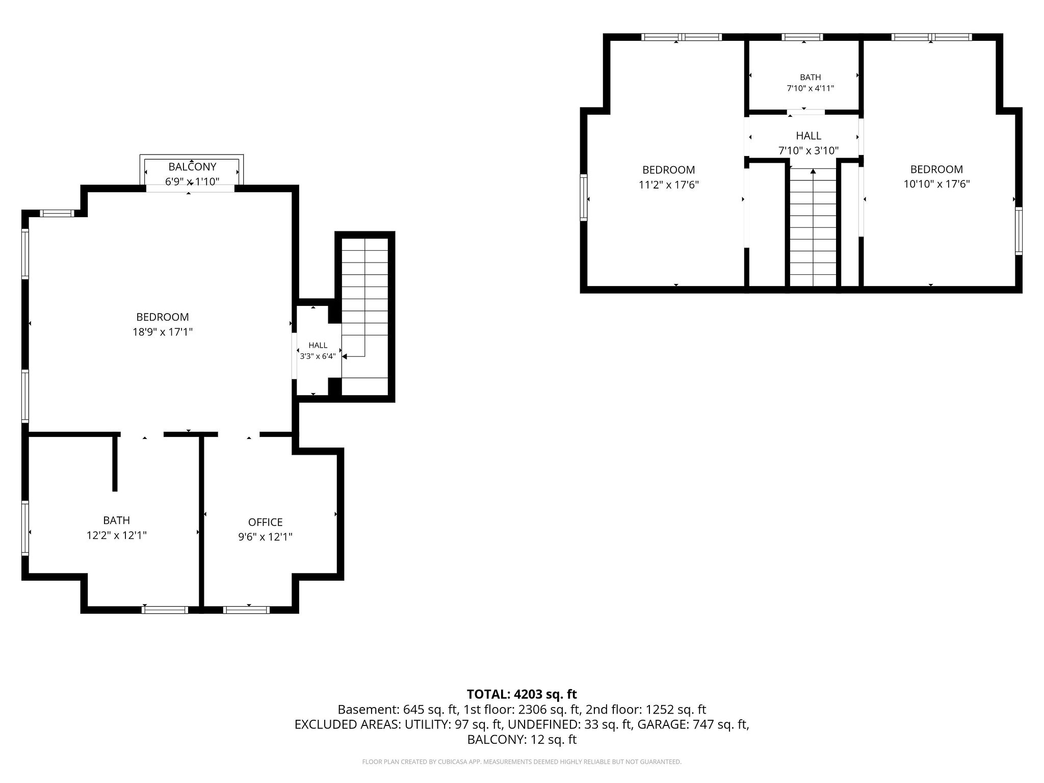 Spacious 4,203 sq ft layout with large bedrooms, office & balcony