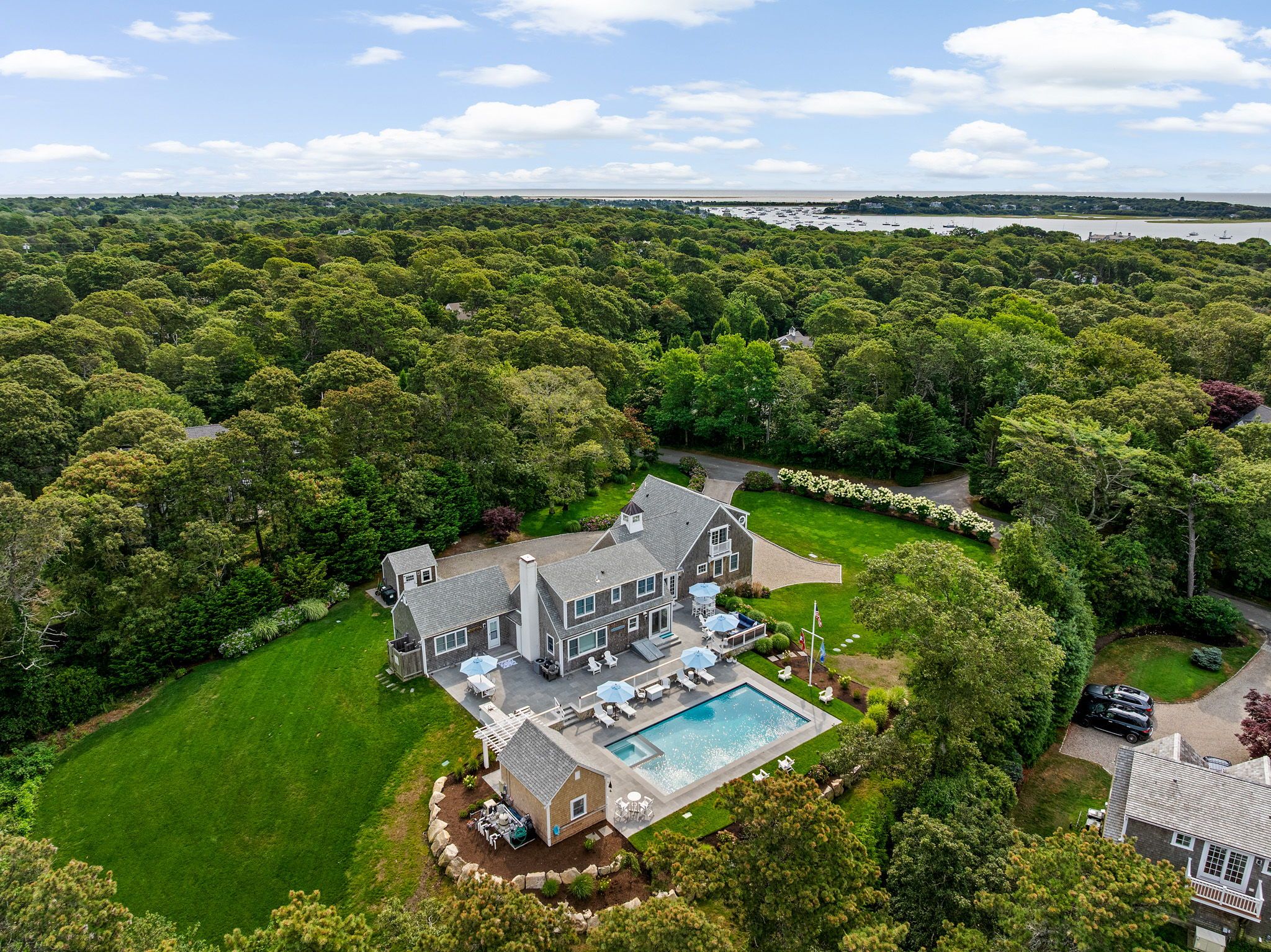 Quiet Chatham setting with privacy and outdoor space.