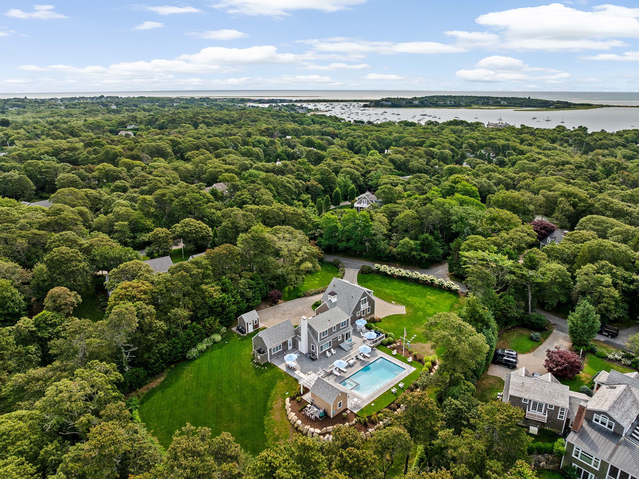 Quiet Chatham setting with privacy and outdoor space.